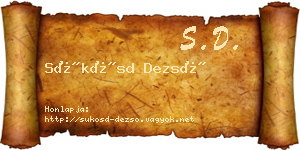 Sükösd Dezső névjegykártya