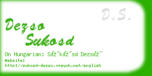 dezso sukosd business card